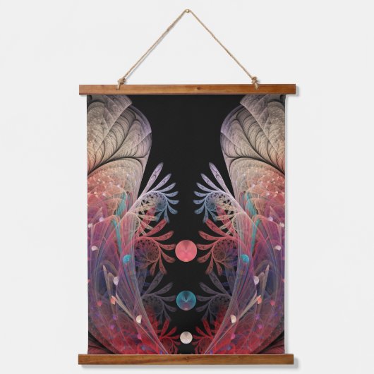 Jongleer Abstracte Moderne Fantasie Fractale Kunst Hangend Wandkleed (Voorkant)