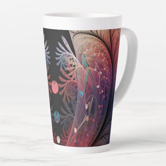 Jongleer Abstracte Moderne Fantasie Fractale Kunst Latte Mok (Rechterhoek)