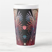 Jongleer Abstracte Moderne Fantasie Fractale Kunst Latte Mok (Voorkant)