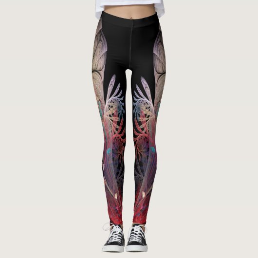Jongleer Abstracte Moderne Fantasie Fractale Kunst Leggings (Voorkant)