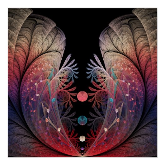 Jongleer Abstracte Moderne Fantasie Fractale Kunst Perfect Poster (Voorkant)