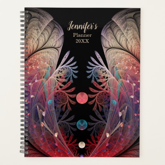 Jongleer Abstracte Moderne Fantasie Fractale Kunst Planner (Voorkant)