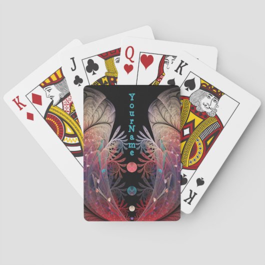 Jongleer Abstracte Moderne Fantasie Fractale Kunst Pokerkaarten (Achterkant)