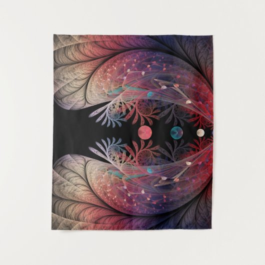 Jongleer Abstracte Moderne Fantasie Fractale Kunst Wandkleed (Voorkant)