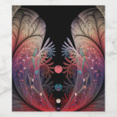 Jongleer Abstracte Moderne Fantasie Fractale Kunst Wijn Etiket (Enkel label)