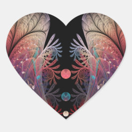 Jongleren Abstracte Moderne Fantasie Fractale Kuns Hart Sticker