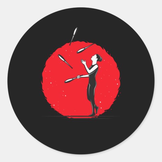 jongleren jongleren kunstenaar jongleur ronde sticker (Voorkant)