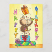 Jongleren met Verjaardag Egels Briefkaart (Voorkant)