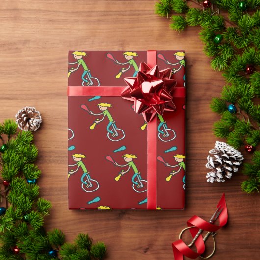 Jongleren op een eenwieler cadeaupapier (Feestdagen Geschenken)