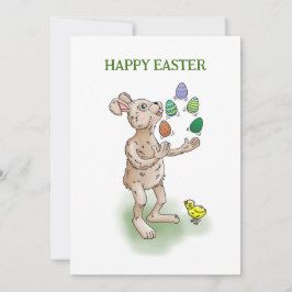 jongleren paashaas feestdagenkaart