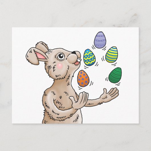 jongleren paashaas feestdagenkaart (Voorkant)