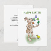 jongleren paashaas feestdagenkaart (Voorkant / Achterkant)