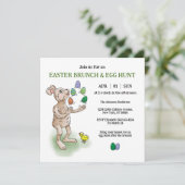 jongleren paashaas kaart (Staand voorkant)