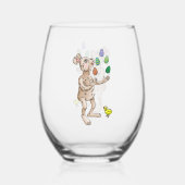 jongleren paashaas wijnglas zonder voet (Achterkant)