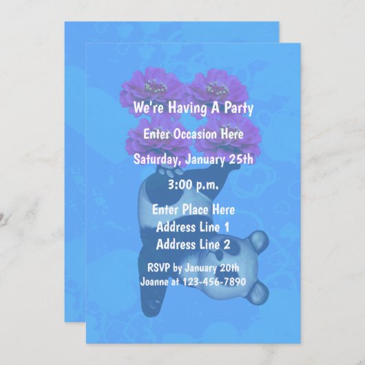 Jongleren Panda Beer Schattigee Partij Kaart (Voorkant / Achterkant)