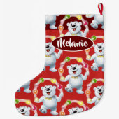 Jongleren Polar Beer aangepaste meisjes kerstkous Grote Kerstsok (Achterkant)