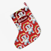 Jongleren Polar Beer aangepaste meisjes kerstkous Grote Kerstsok (Achterkant (Hangend))