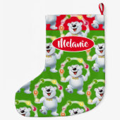 Jongleren Polar Beer aangepaste meisjes kerstkous Grote Kerstsok (Achterkant)