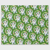 Jongleren Polar Beer. Groen Glanzend cadeau Cadeaupapier (Vlak)