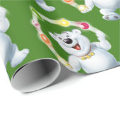 Jongleren Polar Beer. Groen Glanzend cadeau Cadeaupapier (Rol Hoek)