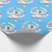 Jongleren Polar Beer. mid blue Glossy cadeau Cadeaupapier (Hoek)