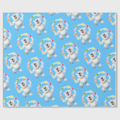 Jongleren Polar Beer. mid blue Glossy cadeau Cadeaupapier (Vlak)