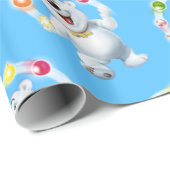 Jongleren Polar Beer. mid blue Glossy cadeau Cadeaupapier (Rol Hoek)