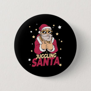 jongleren sinterklaas kerstvakantie jongleren ju ronde button 5,7 cm