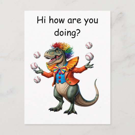 Jongleren T-rex in clown outfit Briefkaart (Voorkant)