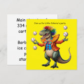 Jongleren T-rex in clown outfit Kaart (Voorkant / Achterkant)