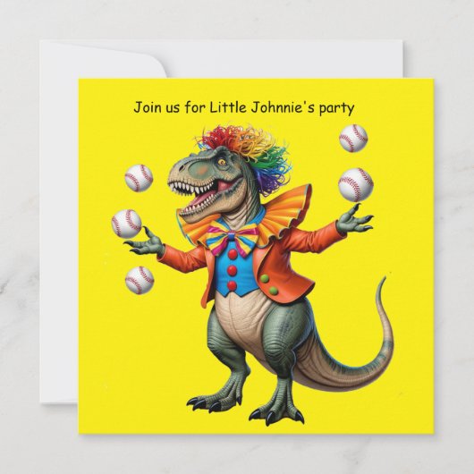 Jongleren T-rex in clown outfit Kaart (Voorkant)