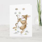 Jonglerende Konijn Pasen Kaart (Voorkant)
