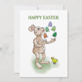 Jonglerende Paashaas Feestdagenkaart (Voorkant)