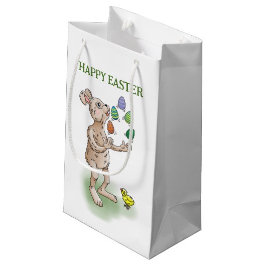 Jonglerende Paashaas Klein Cadeauzakje (Achterkant Gekanteld)