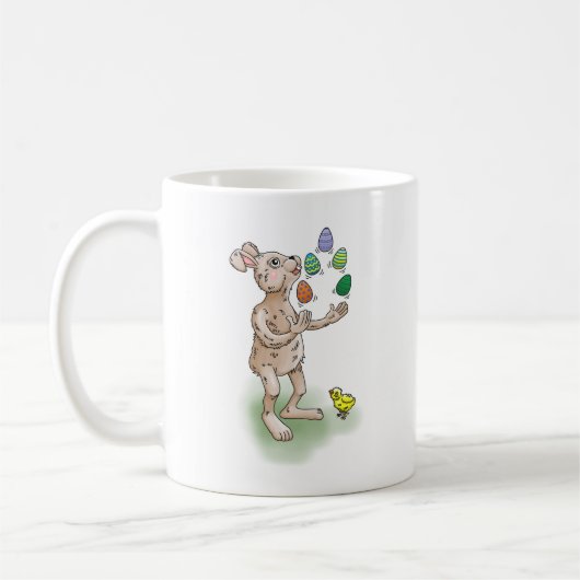 Jonglerende Paashaas Koffiemok (Links)