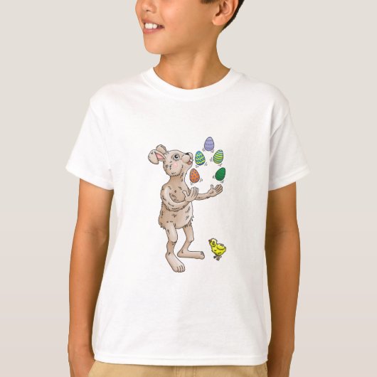 Jonglerende Paashaas T-shirt (Voorkant)