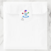 Jonglerende Sneeuwman Ronde Sticker (Tas)
