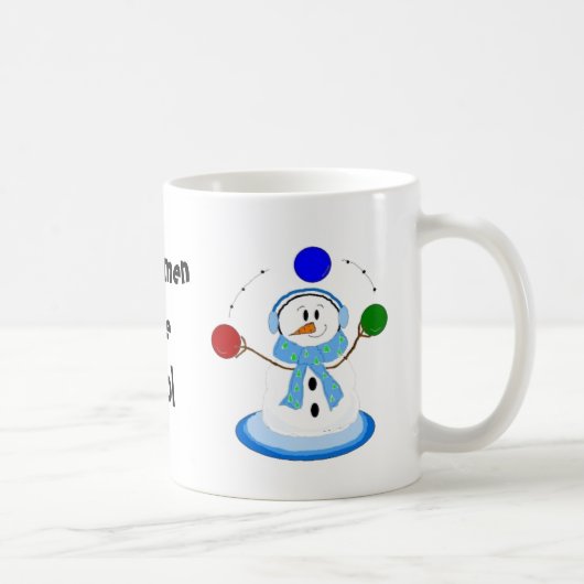 Jonglerende Sneeuwmannen Zijn Cool Koffiemok (Rechts)