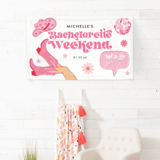 Jongste Disco Rodeo Bachelorette Feest Spandoek (Insitu)