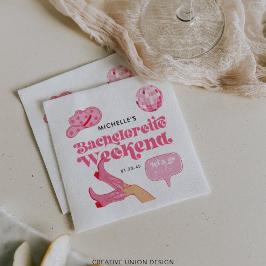 Jongste Disco Rodeo Meidenavondfeestje Servet