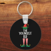 Jongste Elf bijpassende gezinskerstfeest Sleutelhanger (Voorkant)