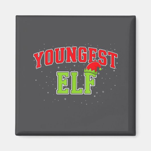 Jongste Elf Kerst Familie Matching Groep Kerstmis  Magneet (Voorkant)