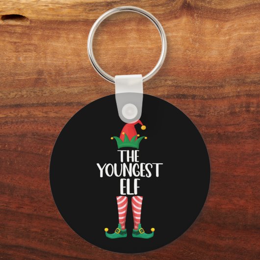 Jongste Elf Matching Family Kerstparty Sleutelhanger (Voorkant)