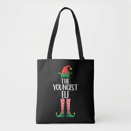 Jongste Elf Matching Family Kerstparty Tote Bag (Voorkant)