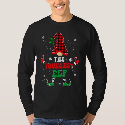 Jongste Elf Shirts Overeenkomende Groep Kerst Pyja (Voorkant)