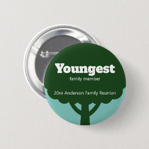 Jongste familielid Familiereünie Onderscheiding Ronde Button 5,7 Cm