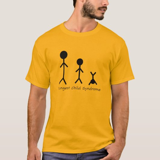 Jongste kindersyndroom grappig t-shirt (Voorkant)