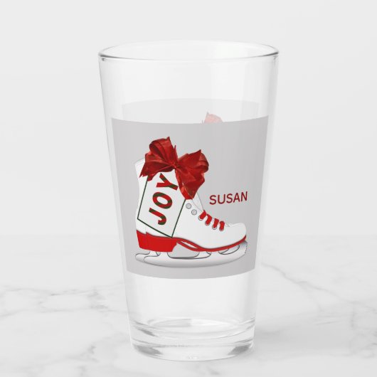 Jongste Schaatsen voor kerstmis Pint Soda Glasware Glas (Achterkant)