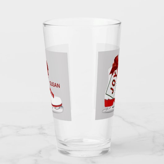 Jongste Schaatsen voor kerstmis Pint Soda Glasware Glas (Links)