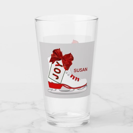 Jongste Schaatsen voor kerstmis Pint Soda Glasware Glas (Voorkant)